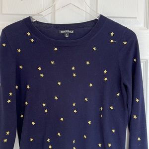J. Crew Mercantile Starry Night Crewneck Sweater, Sz Small